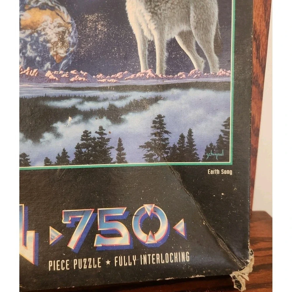 MB Hasbro VTG Schimmel 750 Piece Puzzle NEW- Earth Song 1996 USA Made‎ Wolves